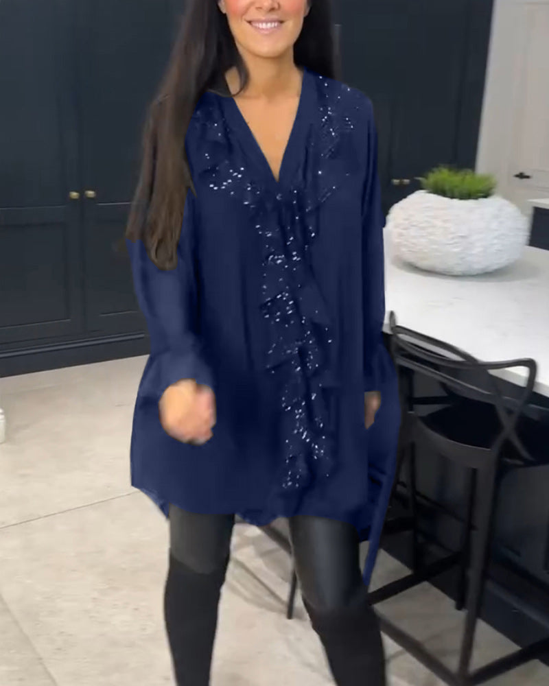 Ruffled elegant style blouse