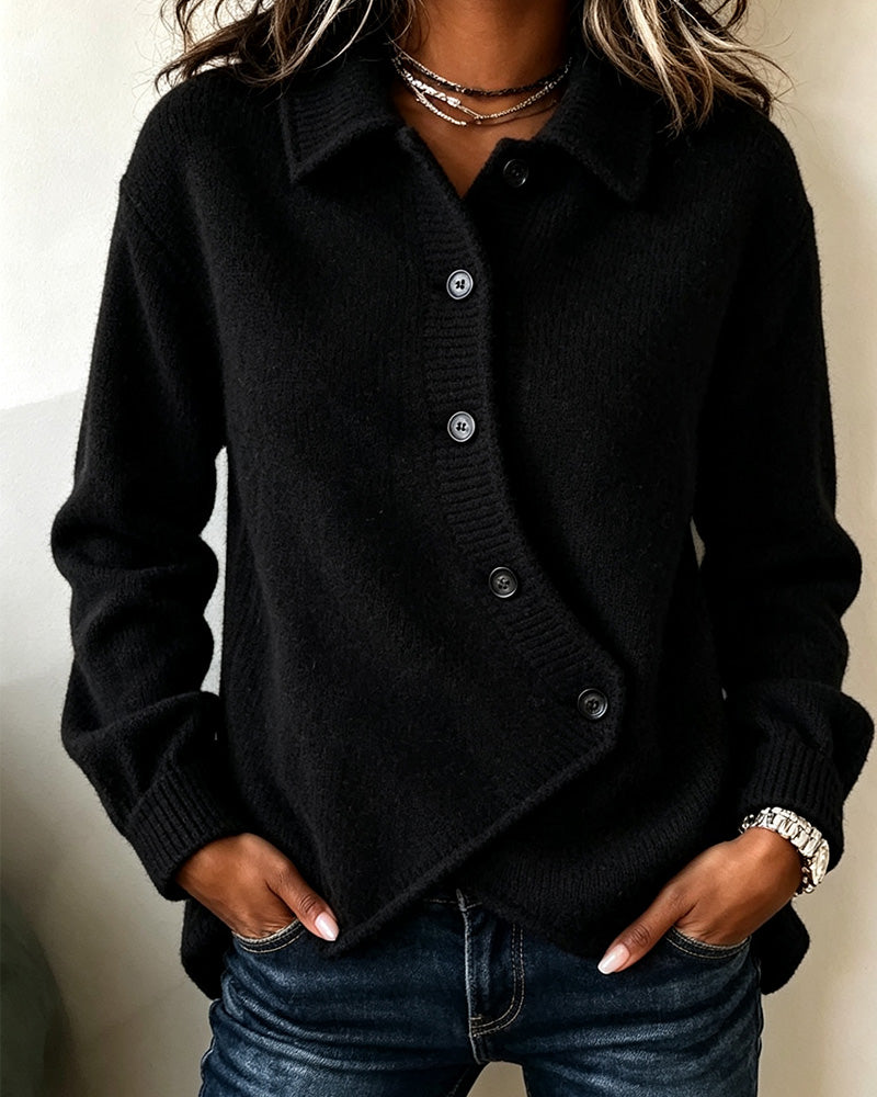 Solid Irregular Casual Coat