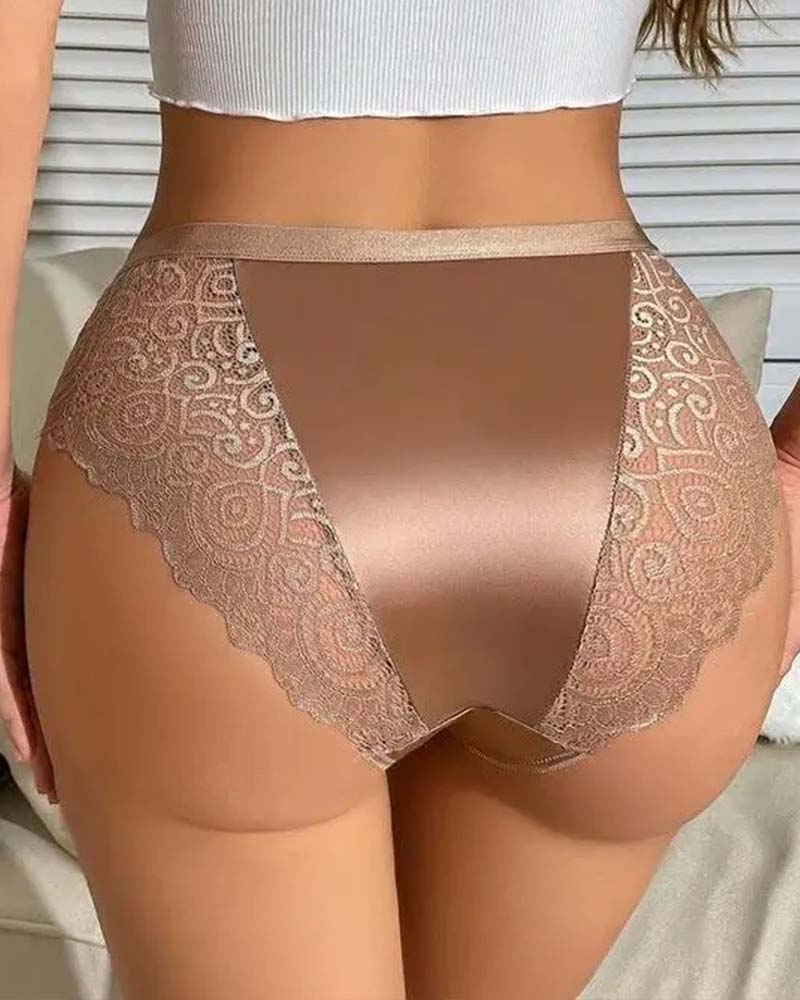 Women's High Waist Contrast Panties Set