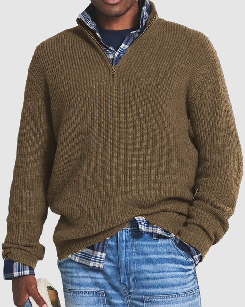 Men's Business Casual Zipper Sweater