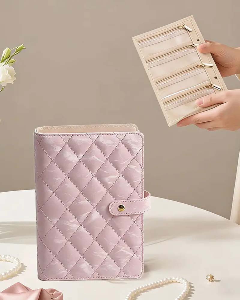 Luxury Quilted Cream Travel Organizer Easy Access Compartments Waterproof Gift For Her