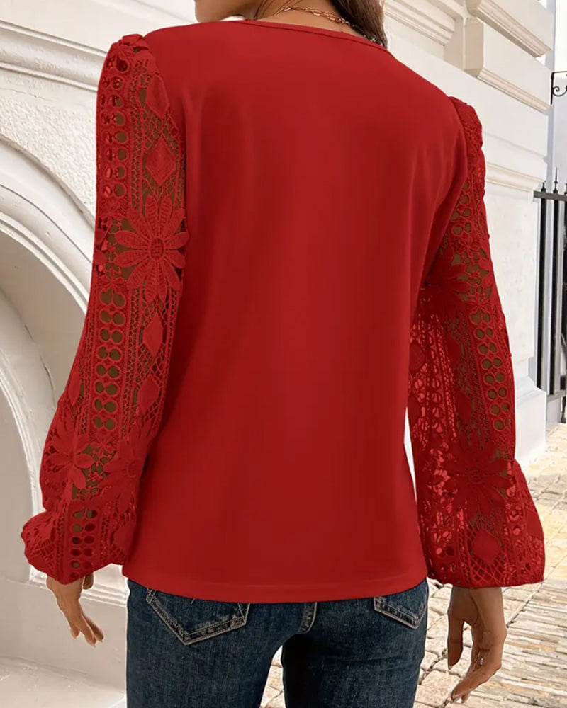 Asymmetrical Collar Long-Sleeved Blouse