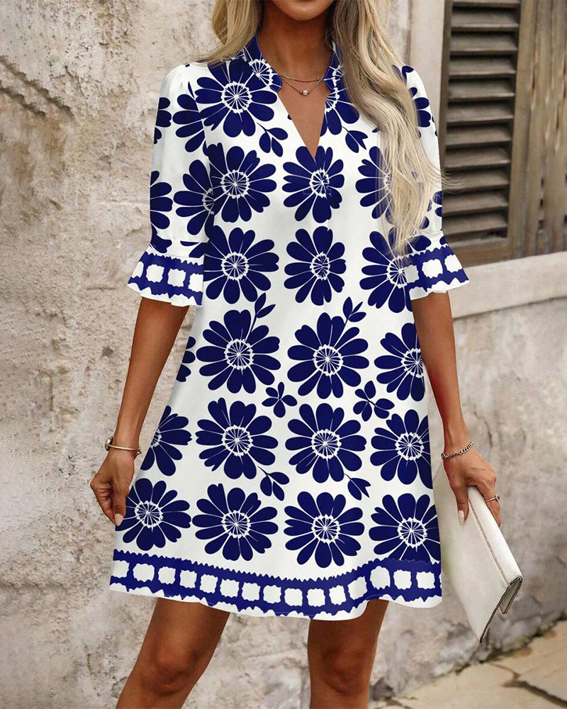 Elegant Floral Straight Dress