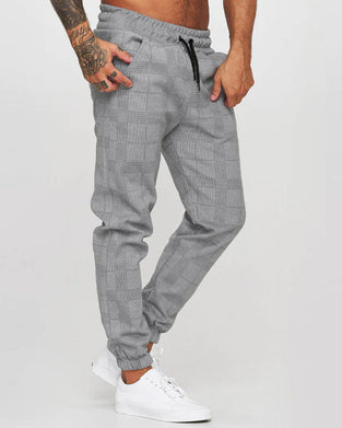 Men's plaid casual pants