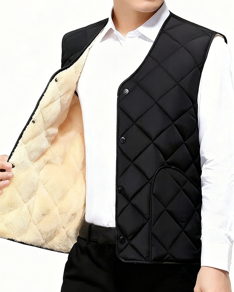 Men's Casual Quilted Thermal-Lined Vest