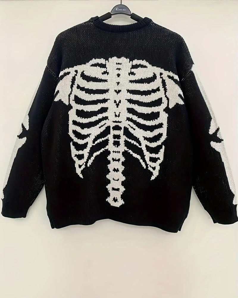 Round Neck Long Sleeve Printed Pullover