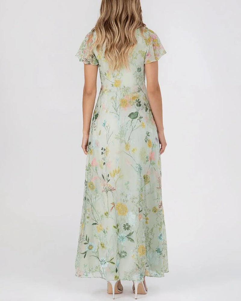 Ruffle Floral Print Dress