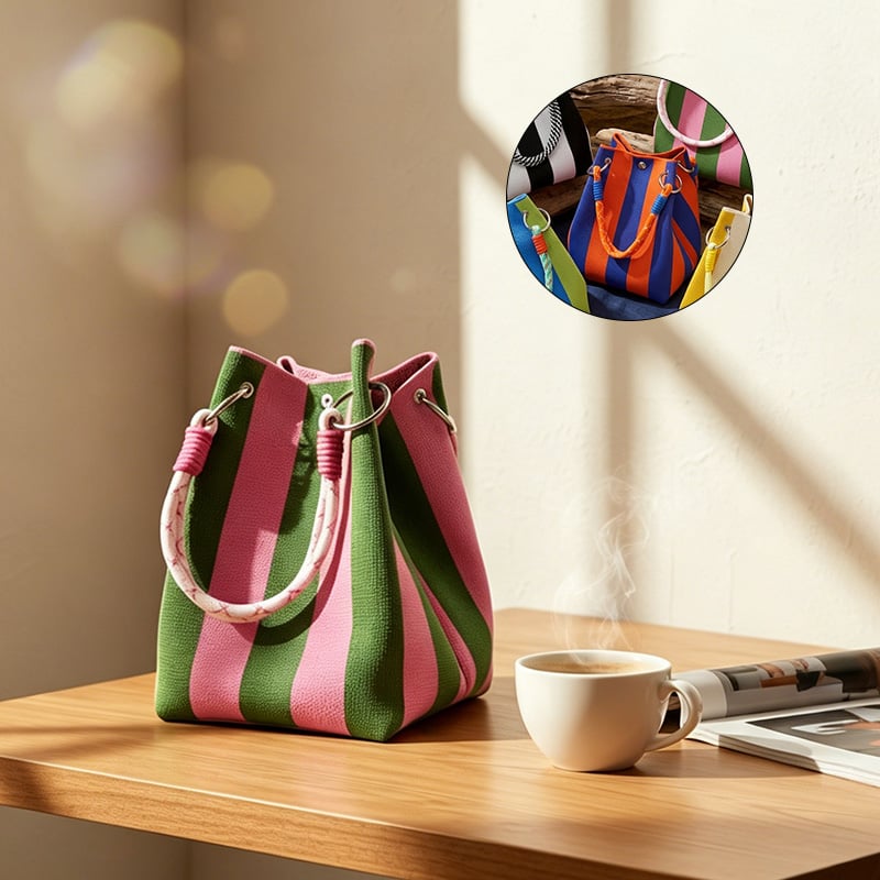 Mini Knit Bucket Tote Bag