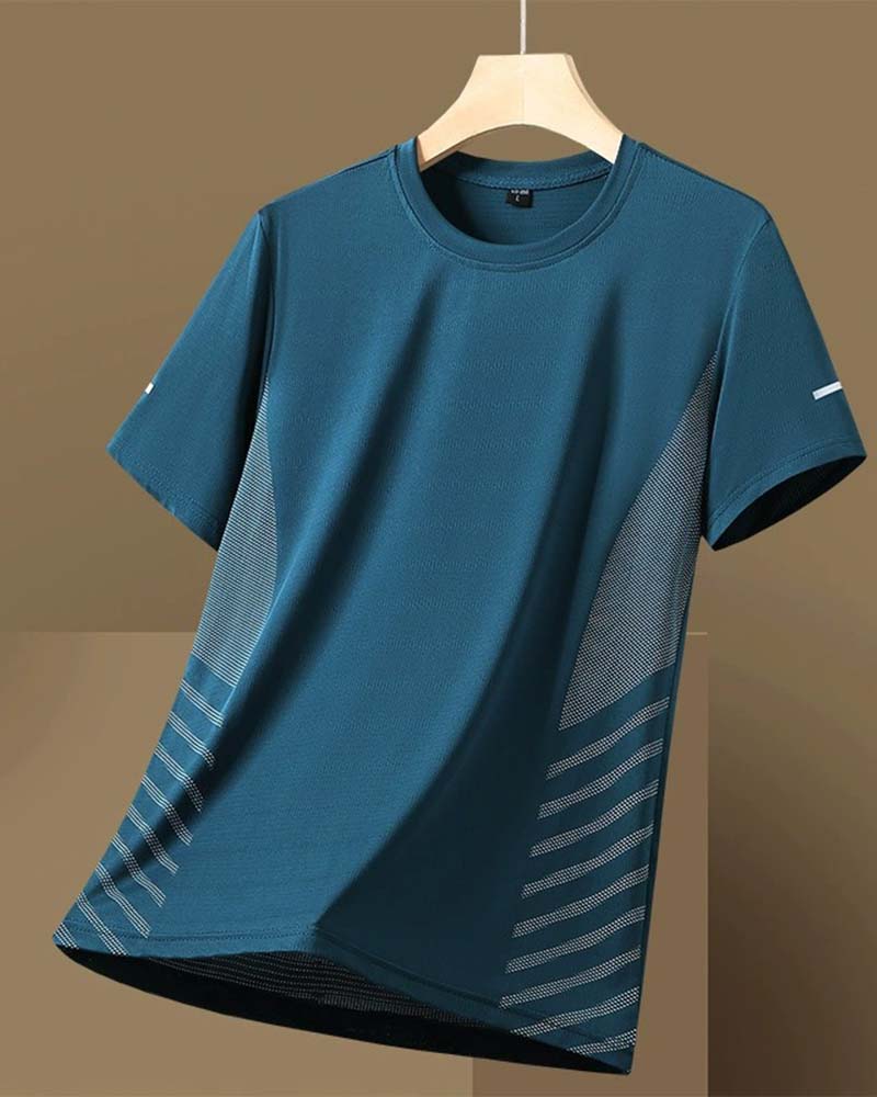 Side Stripe Men's Ice Silk T-Shirt