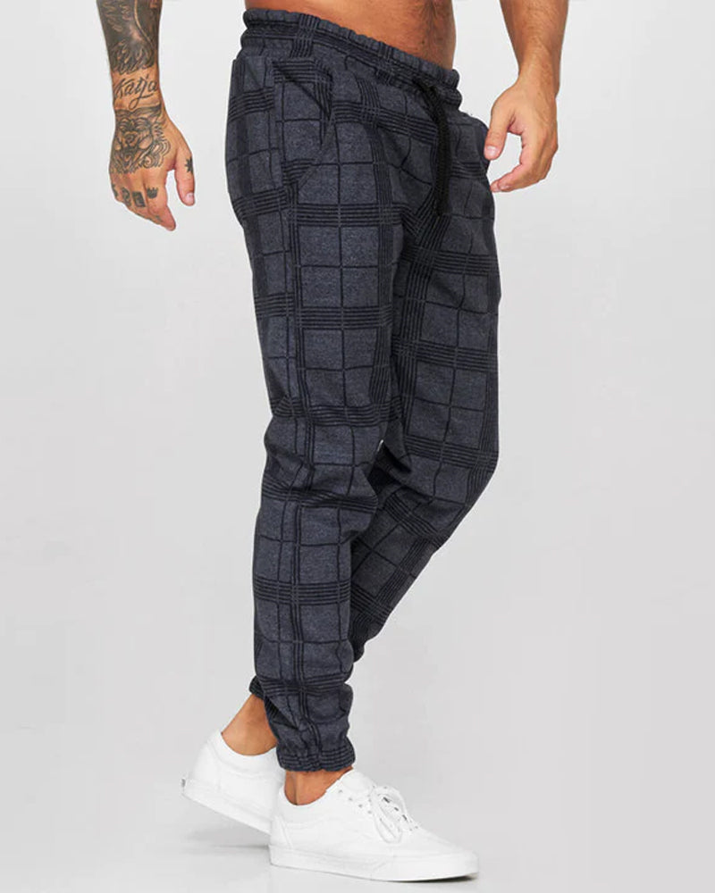 Men's plaid casual pants