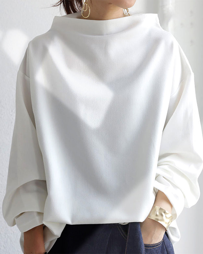 Loose casual long-sleeve blouse
