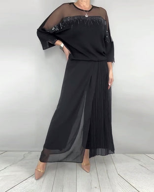 Mesh Splicing Loose Blouse