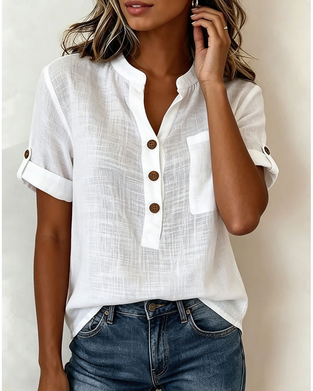 Half-Cardigan Short-Sleeved Blouse