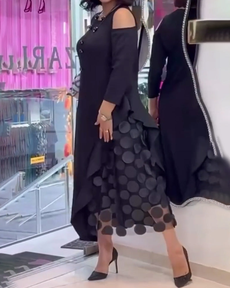 Off-Shoulder Fashion Patchwork Dress