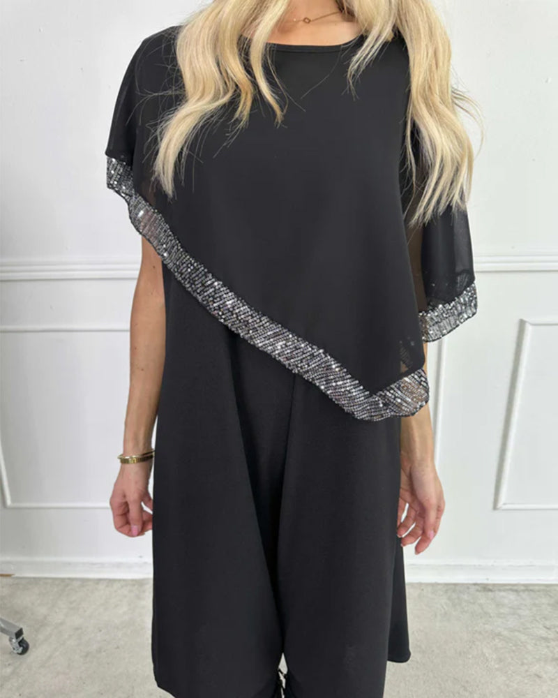 Shawl Solid Color Fashion Dress