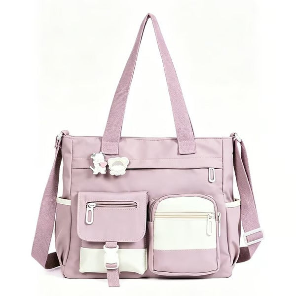 Spacious Canvas Tote Compartments Bag