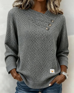 Casual Long-Sleeved Solid Color Sweatshirt