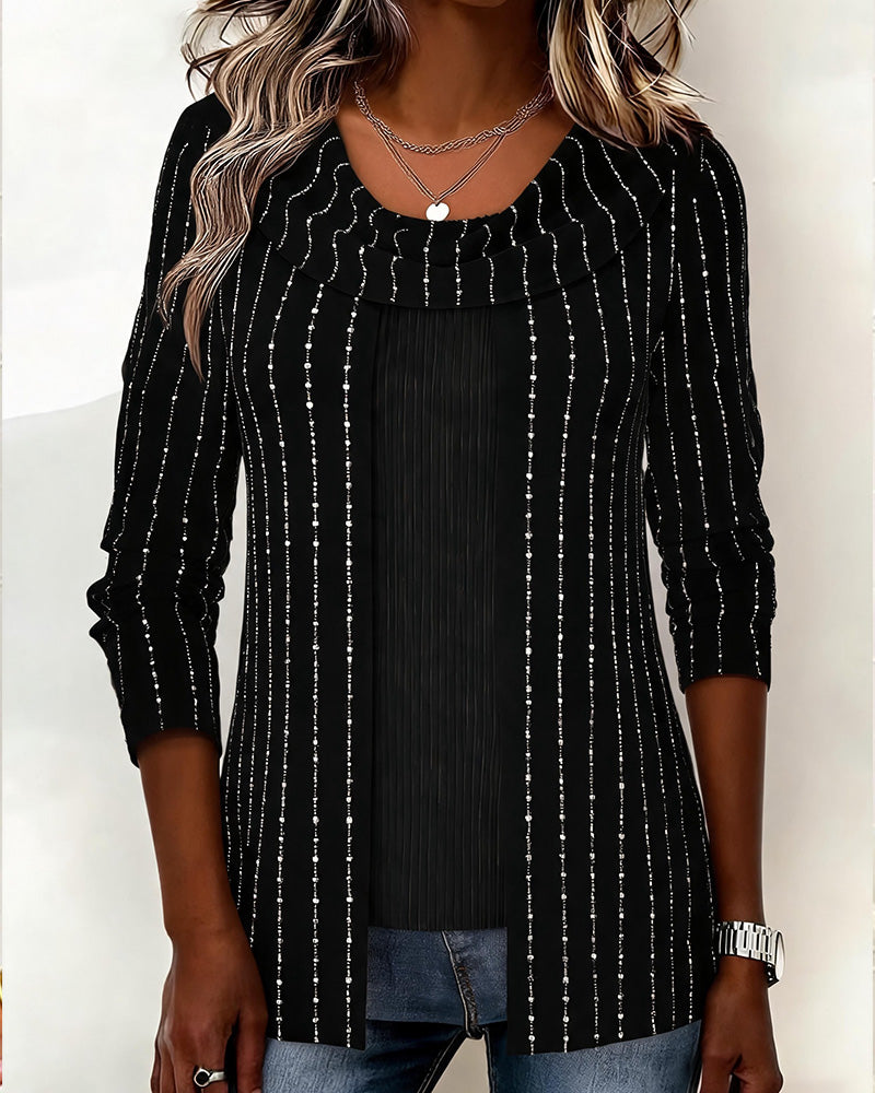 Crew Neck Line Asymmetric Top