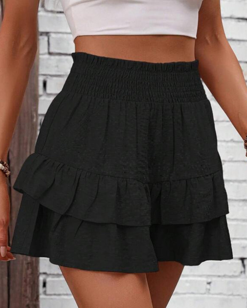 Wide-Leg Short Casual Flowy Skorts