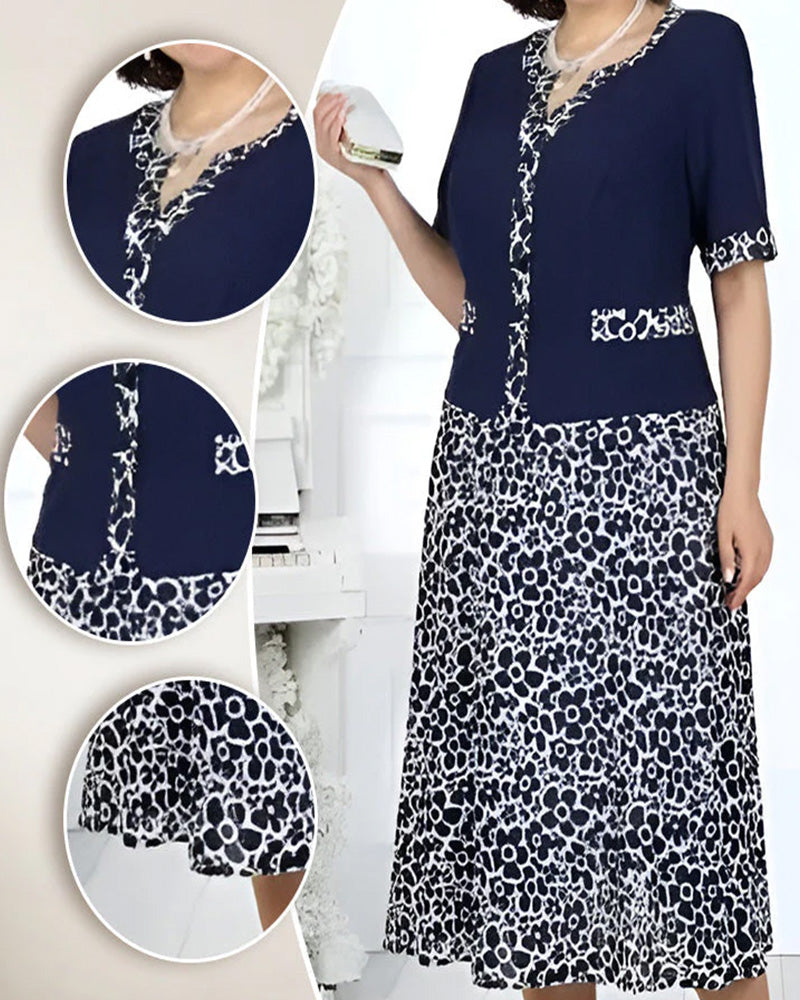 Patchwork Floral Top + Floral Skirt Set