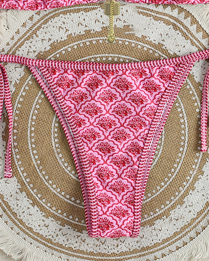 Sexy Rhombus Print Bikini