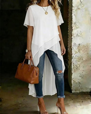 Irregular Double Layer Blouse