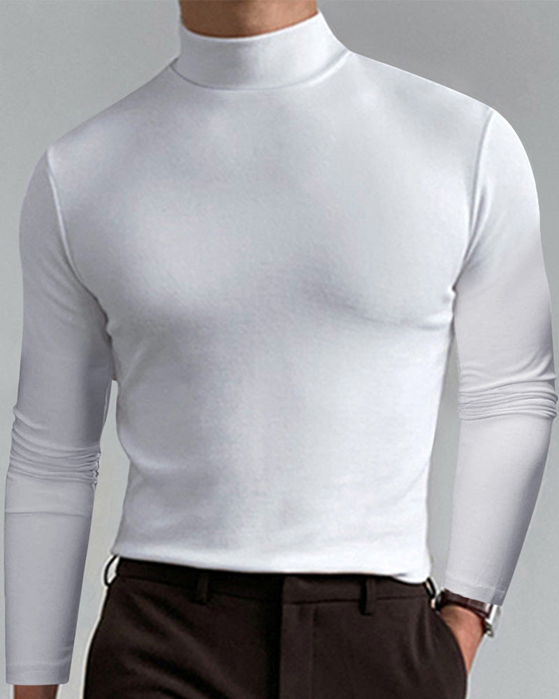 Men's Long-Sleeved Top With Slim Neckline