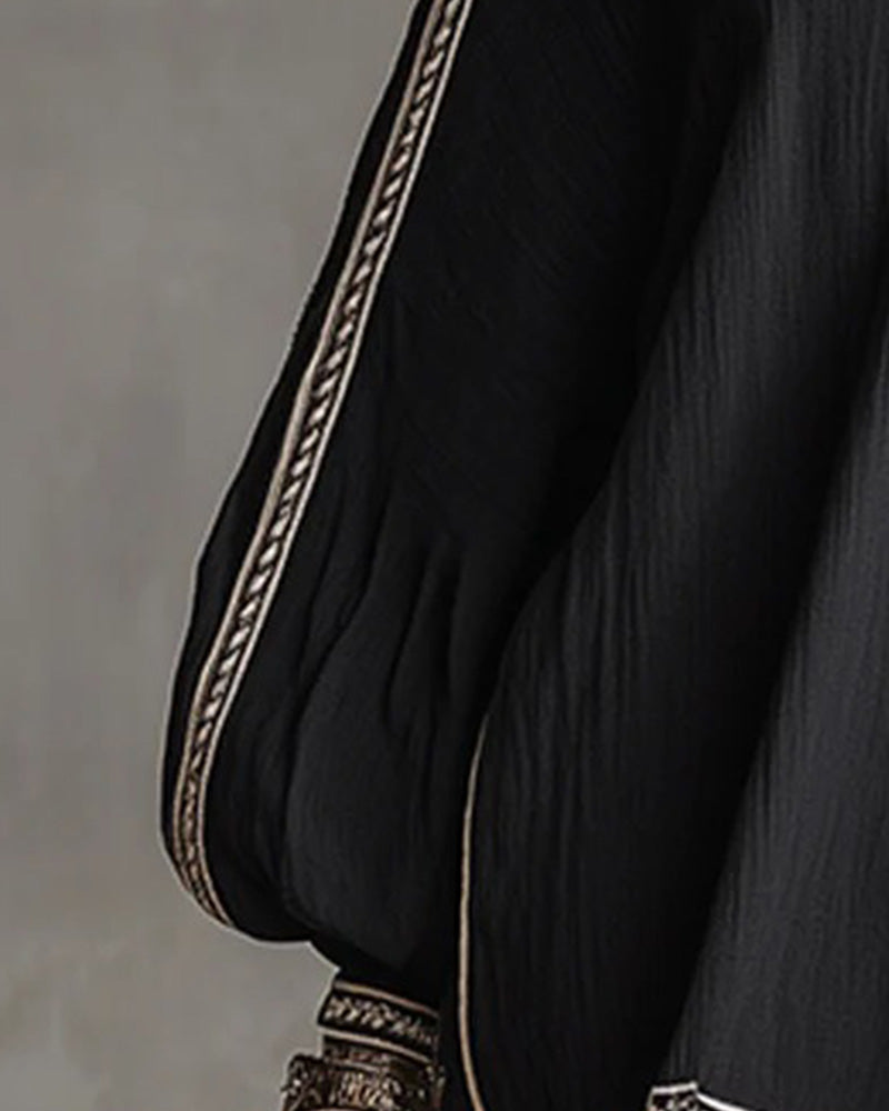 Lantern Sleeve Casual Short Dress
