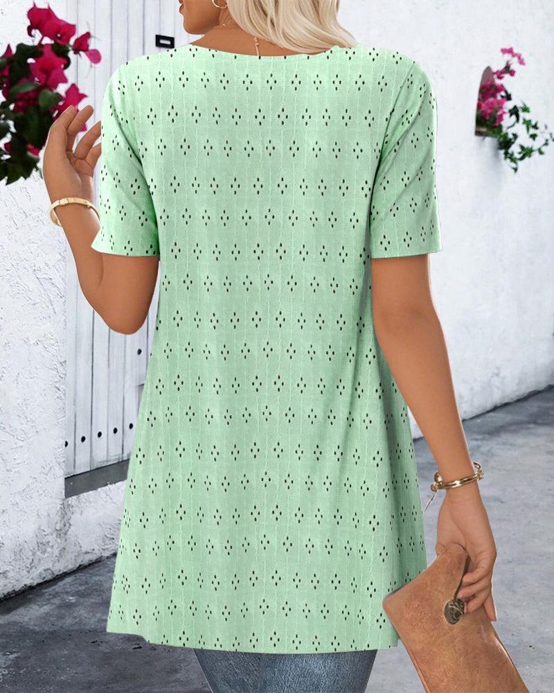 Fake Two-piece Printed Blouse