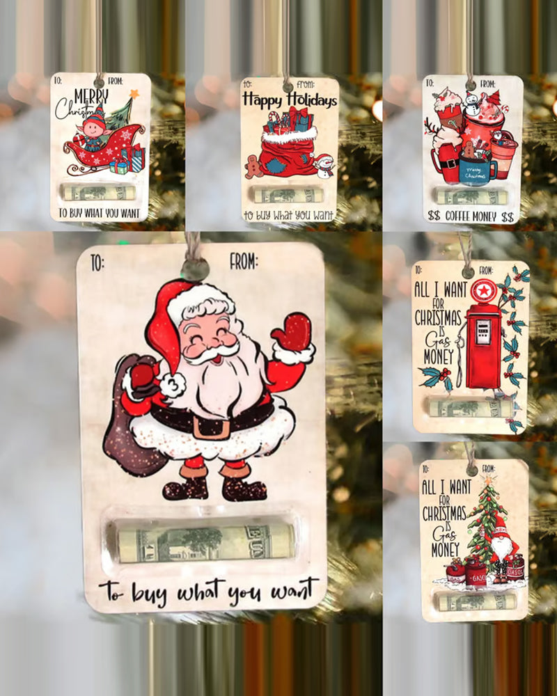 🎅💸 Handcrafted Wooden Money Holders Gift