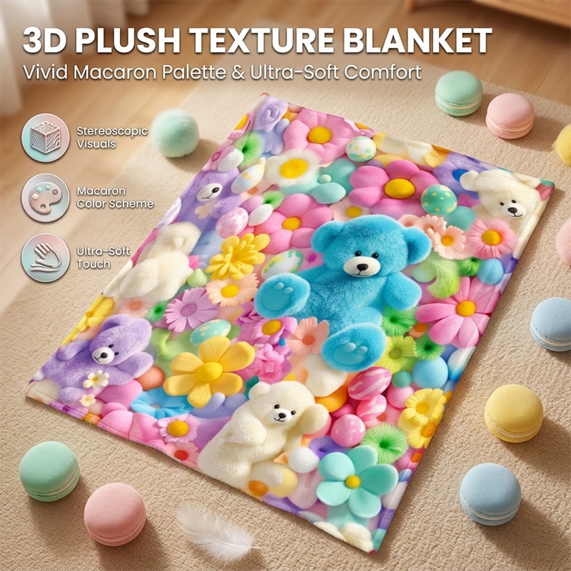 Cute Plush 3D Throw Blanket
