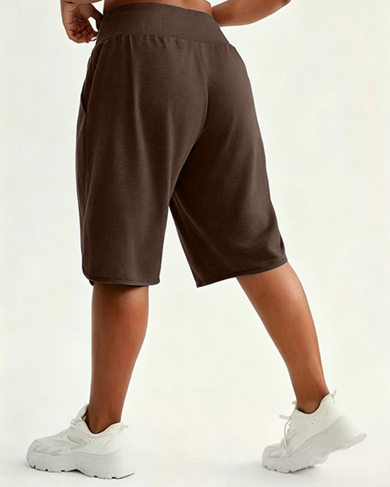 High-Waisted Wide-Leg Shorts