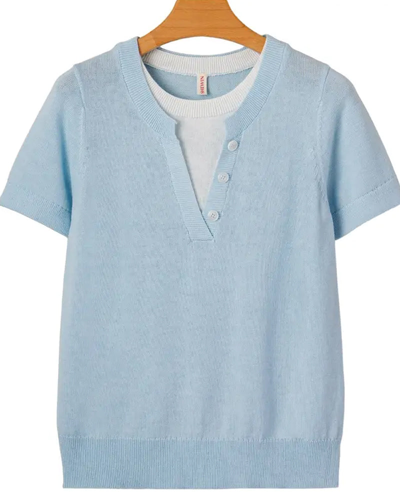 Casual Short Sleeve Pullover