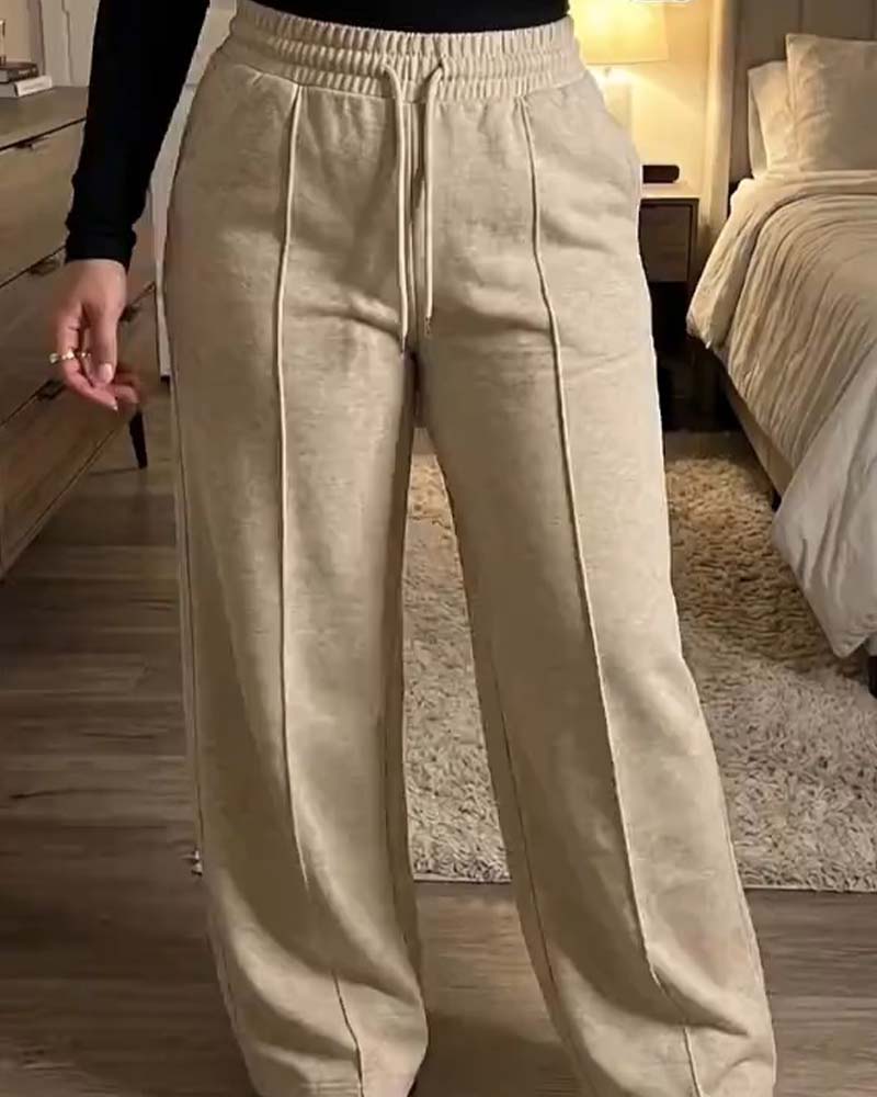 Drawstring Straight Leg Sweatpants