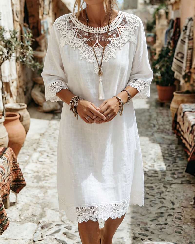 Lace Casual Midi Dress