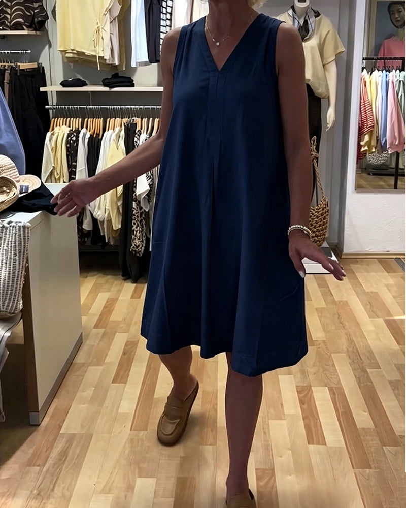 Sleeveless V-Neck Relaxed A-Line Dress