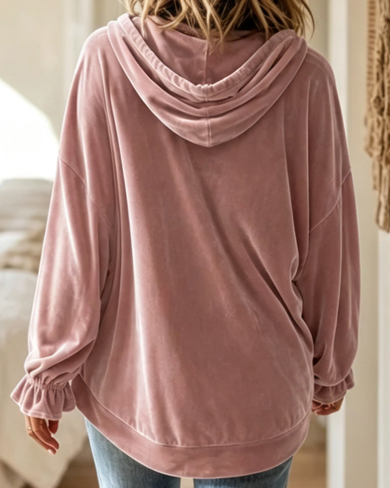Solid Color Long Sleeve Hoodie