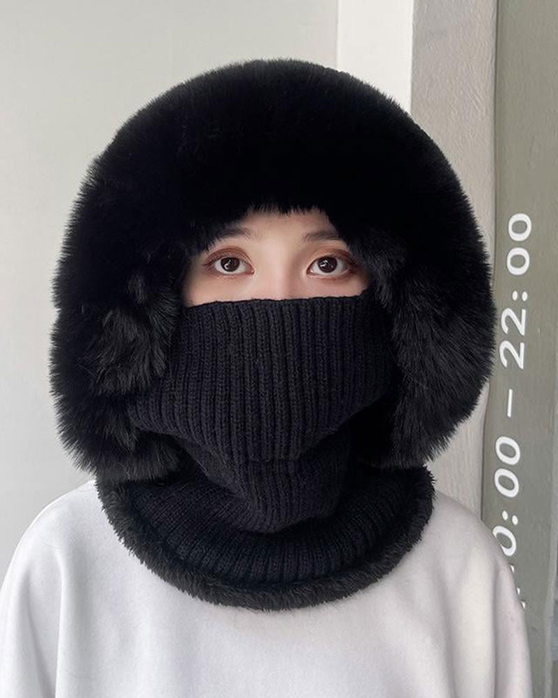 All-in-One Knitted Hat and Scarf