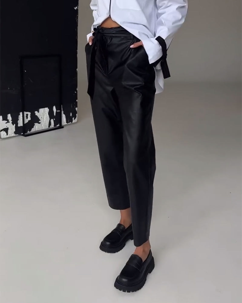 Slim fit leather pants