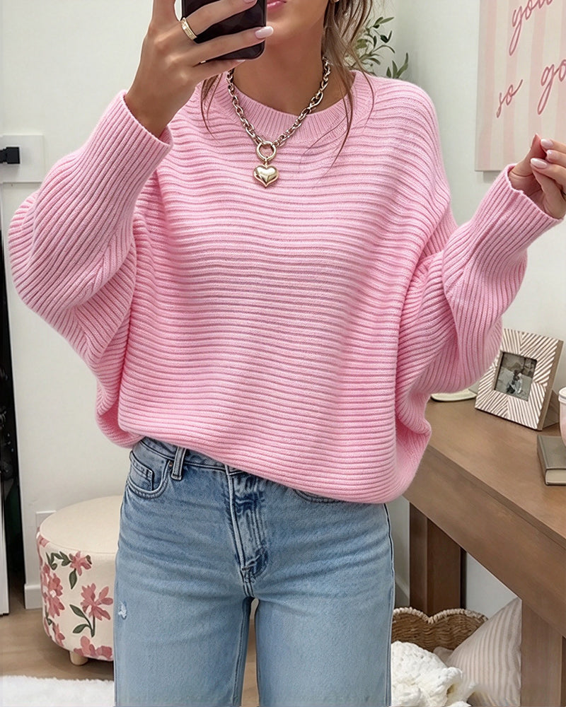 Stylish Batwing Sleeve Pullover