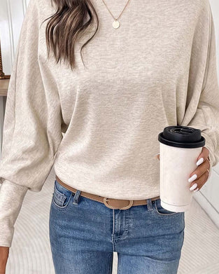 Loose Batwing Sleeve Casual Long Sleeve Top