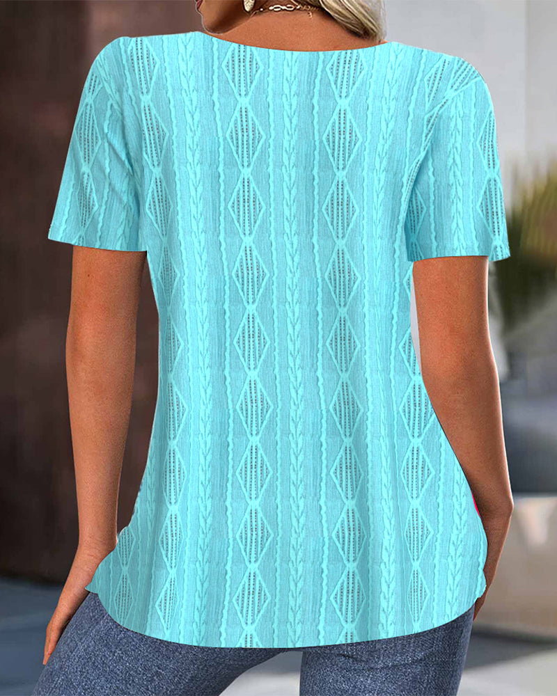 Commuter Short Sleeve Crew Neck Blouse