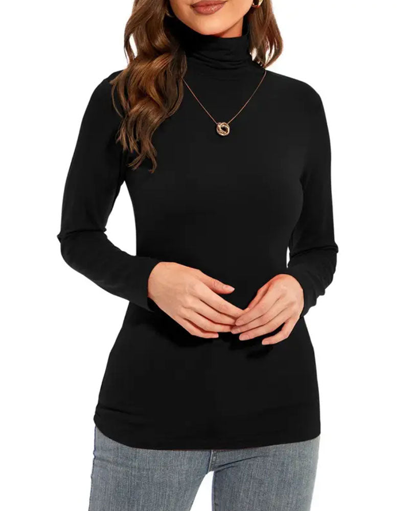 Solid Color Half Turtleneck Bottoming Top