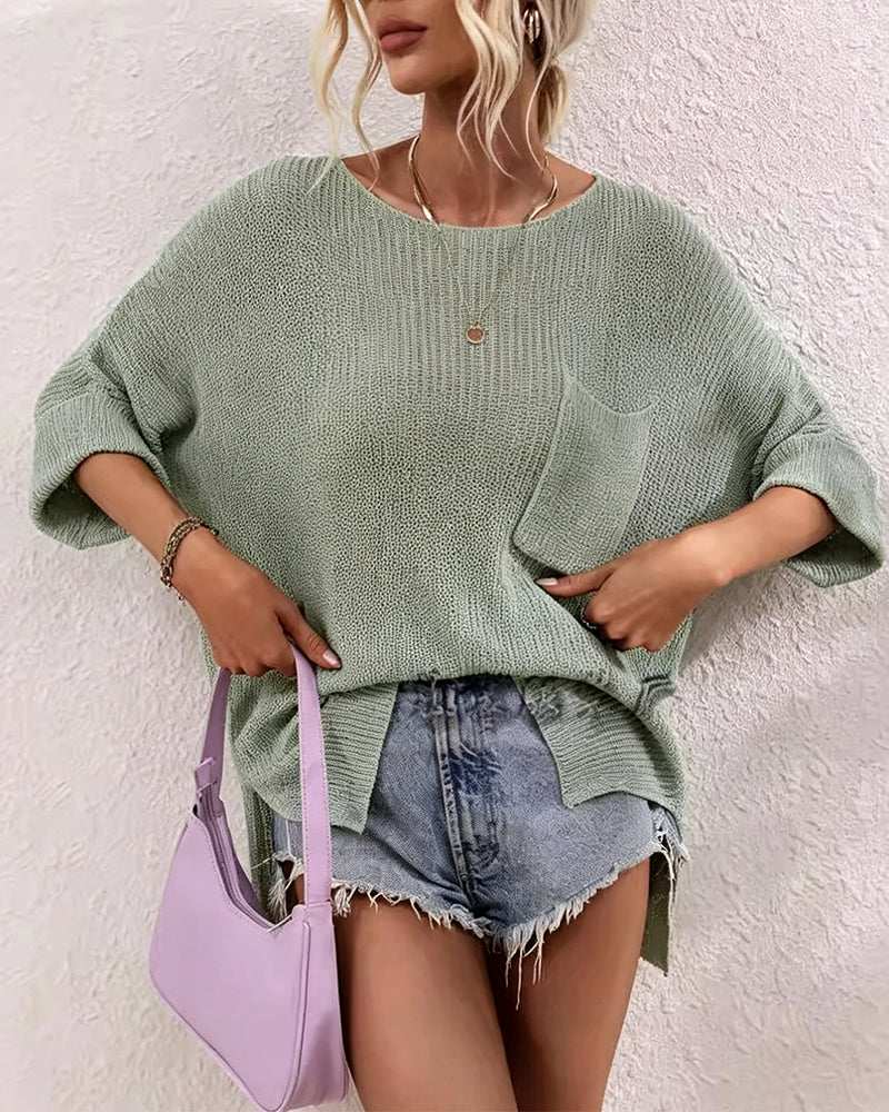 Solid With Pocket Pullover