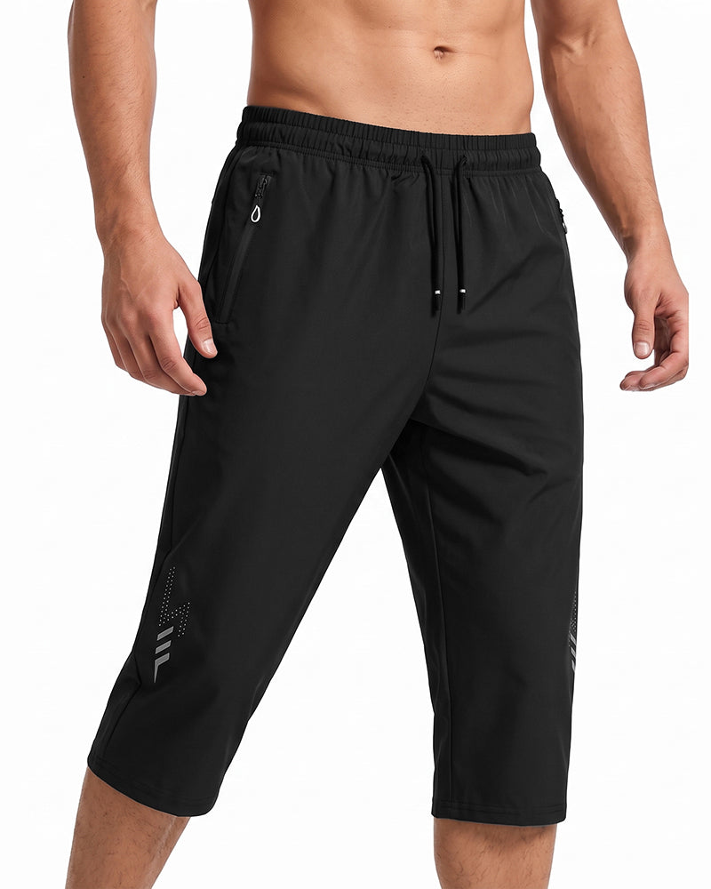 Elastic Waist Pocket Zipper Drawstring Pants