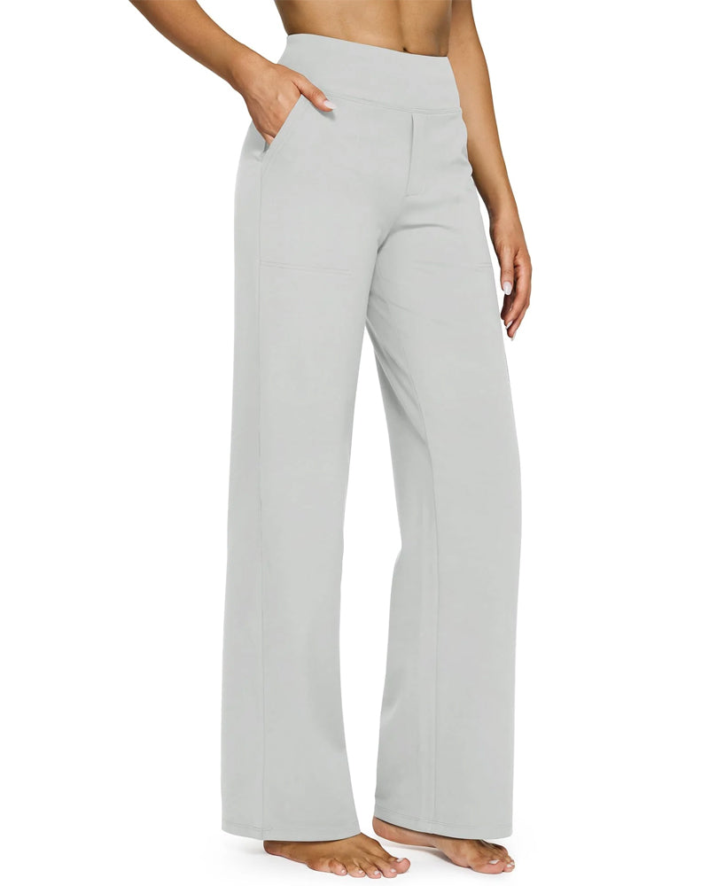 Women's High Waist Stretch Casual Yoga Wide Leg Pants