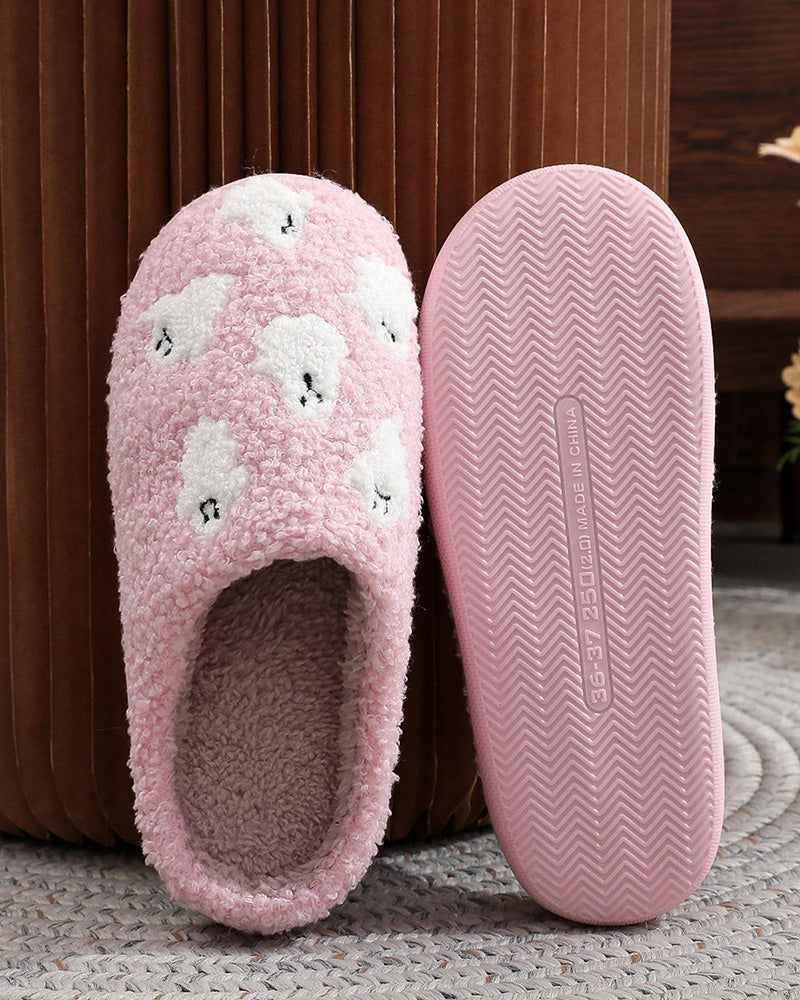 Women's Cute Cartoon Ghost Pattern Plush Slippers