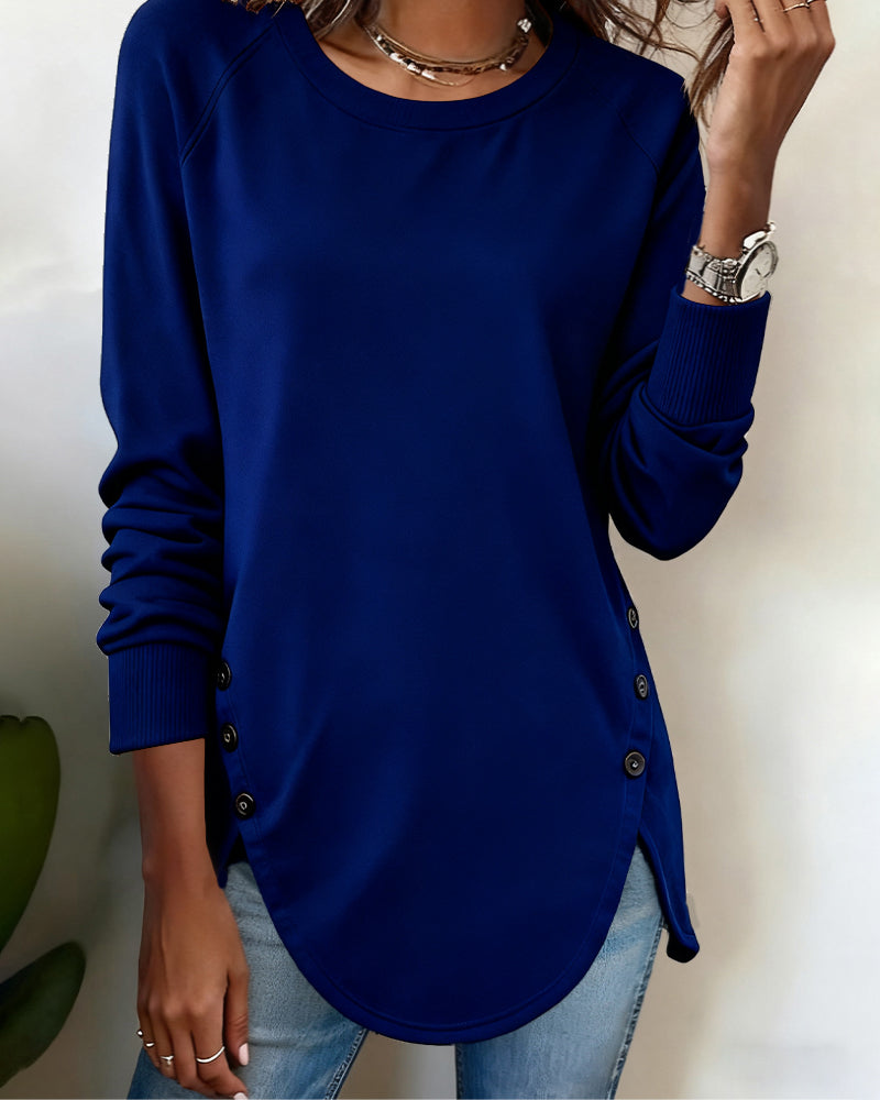Irregular Hem Raglan Sleeve Sweatshirt