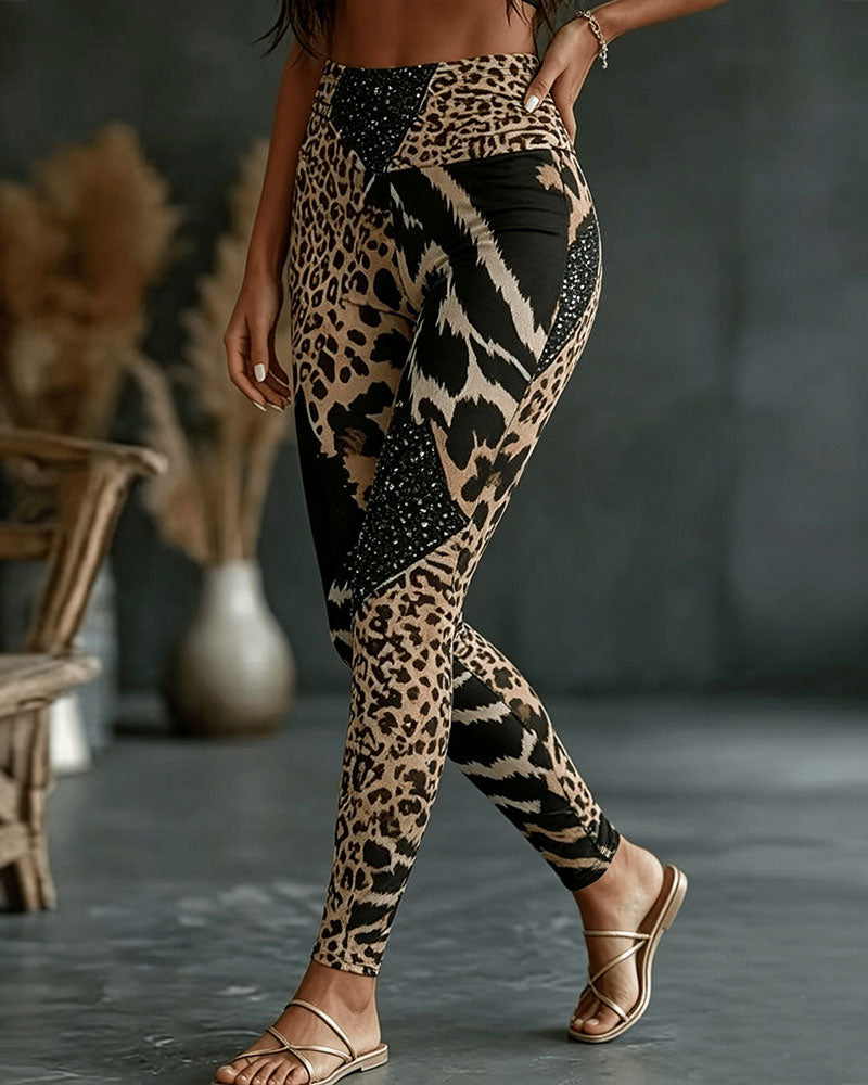 High-Waisted Leopard Print Yoga Pants