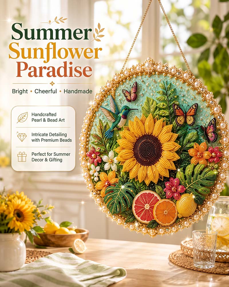 🌸🌻 Four Seasons & Holiday Pearl Art Hanging Wreath Kit 🍂🎄